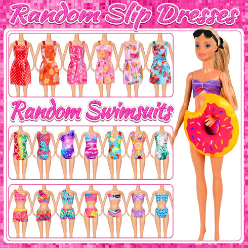 91 Pack Doll Clothes and Accessories - 5 Wedding Gowns, 5 Fashion Dresses, 20 Shoes for 11-12 Inch Dolls