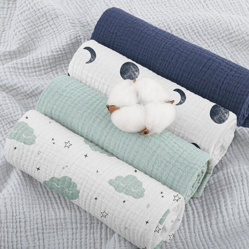 5 Pack 100% 23.6 23.6 inch, Susurration Baby Burp Cloths Cotton Muslin Baby Washcloths * Burping Cloths for Babies