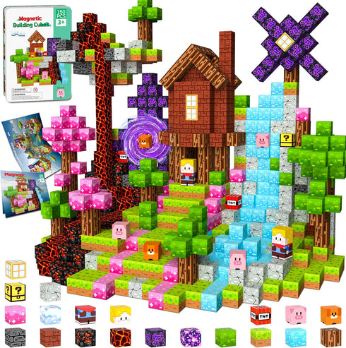 OUGUI 150 PCS Magnetic Blocks Building Block Kids - Magnet Cubes Boy Girl