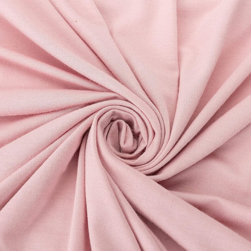 Bayceen Large Jersey Knitted Swaddle Blanket for Baby, Soft Stretchy Receiving Blanket with Hat, 47 x 47 Inches (Rose)