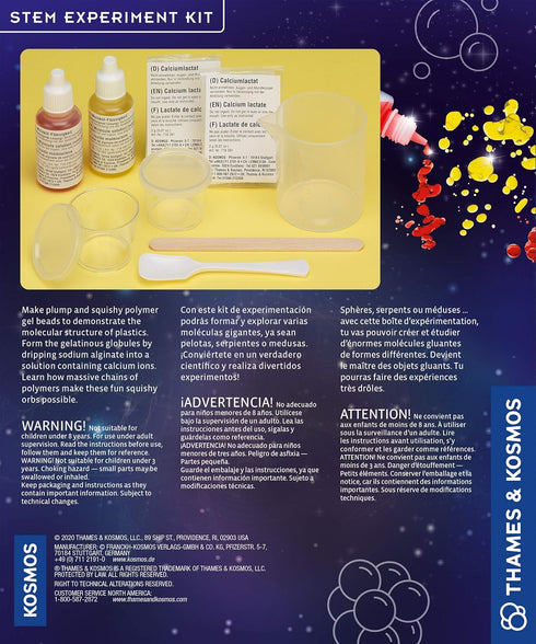 Thames & Kosmos Molecule Beads STEM Experiment Kit, Learn about Polymers, 3-Language Instruction Manual