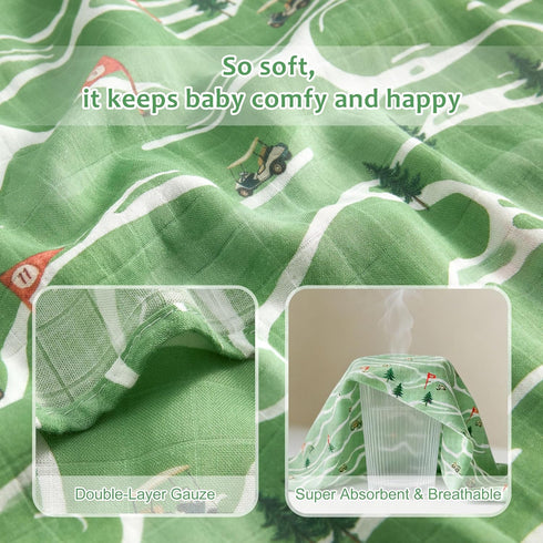 47"x47" Muslin Swaddle Blankets for Newborn, Large Soft Breathable Bamboo Cotton Baby Blanket, Lightweight Receiving
