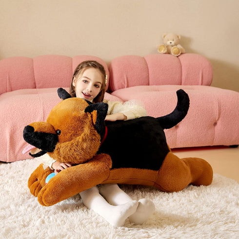 Giant German Shepherd Dog Stuffed Animal Plush Toy, 30" Large Cuddly Puppy for Kids Birthday Gifts