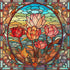 PICKFORU Stained Glass Flower Puzzles for Adults 1000 Pieces, Art Puzzles Floral, Impossible Hard Challenging Puzzles for Adults, Colorful Stained Glass Jigsaw Puzzle Garden as Wall Art Decor