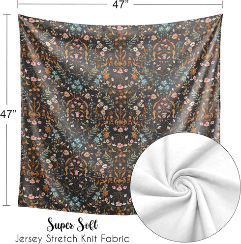 Sweet Jojo Designs Boho Wildflower Vintage Floral Girl Baby Swaddle Blanket Infant Newborn Lightweight Jersey Stretchy