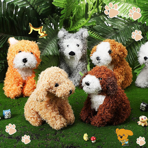 Sumind 8 Pcs Mini Plush Dogs Stuffed Animals Bulk, Assorted Cute 5 Inch Small Animal Plush Toys for Party Supplies
