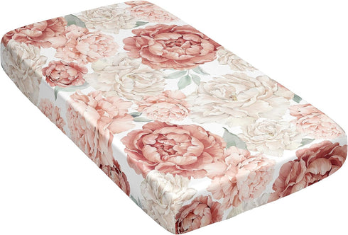 Sweet Jojo Designs Blush Pink Boho Shabby Chic Floral Girl Baby Satin Fitted Crib Sheet Infant Newborn Nursery Toddler