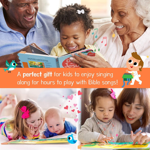 6 Dance with Jesus Christian Sound Books for Kids - Bible Songs for Toddlers Christian Gifts for Kids - Baby Bible