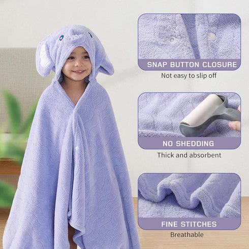 2 Pack 55" 27.5" Set 1-5, Hooded Towels for Toddlers - Thick x Baby Bath Towel for Girls and Boys - Super Absorbent