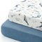 GRSSDER 100% Cotton Muslin Crib Sheet 2 Pack, Soft Breathable Fitted Sheets