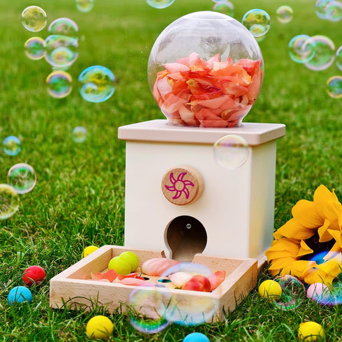 QimuMku 9.6" Counting 3 4 5 4-8, Wooden Gumball Machine Montessori Toys for Years Old Boys Girls, Toddler Preschool