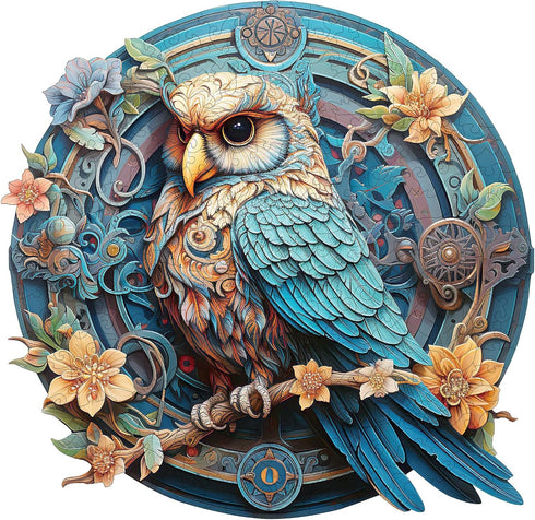 KAAYEE Wooden Jigsaw Puzzles - Unique Shape Advanced Wise Owl Puzzle for Adults, Family Puzzles