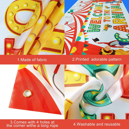 KatchOn Welcome To The Carnival Banner, XtraLarge 72x44 Inch Carnival Theme Party Decorations and Backdrop
