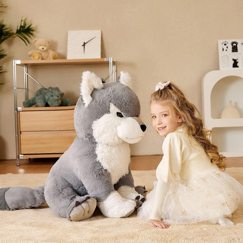 Toy,23" (23 inches, EARTHSOUND Giant Wolf Stuffed Animal Plush Large Jumbo Cute Soft Toys,Big Size Huge Fluffy Plushy