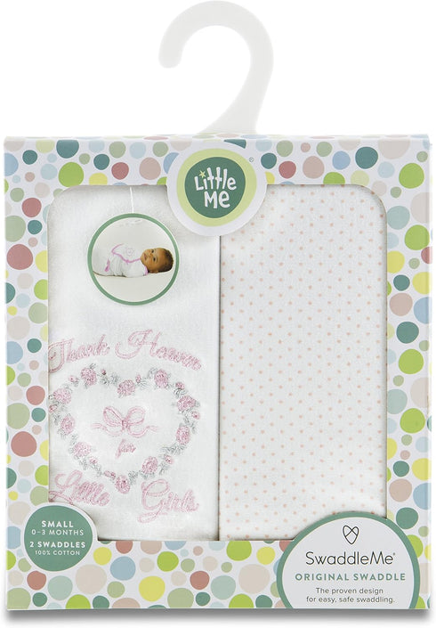 2-PK Little Me Original Swaddle Thank Heaven for Little Girls (SM)