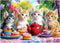 Ciavotie 100 Piece Puzzles for Kids Ages 4-6, Kittens' Tea Time Jigsaw Puzzle,