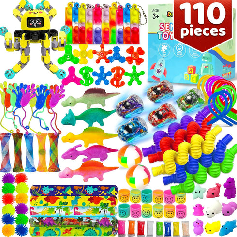 110PC Fidget Toys Bulk for Adult Kids Age 5-7, 8-12, Sensory Autism