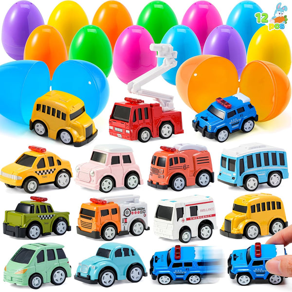 JOYIN 12 Pcs Prefilled Easter Eggs with Toys, Plastic Eggs with Cute