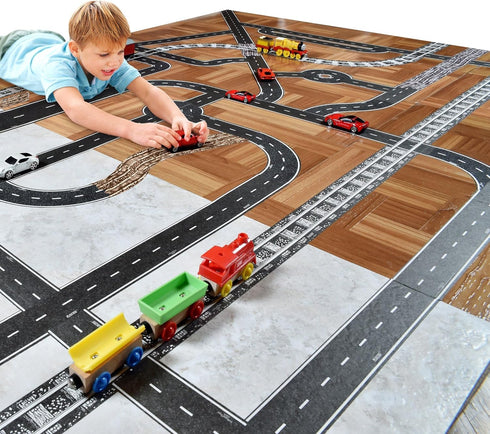 PlayTape Road Tape Curves for Toy Cars, 1 Roll of 36 Curves, 2 in. Wide, Sticks to Flat Surfaces