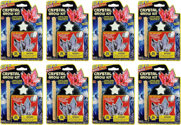 JA-RU Kids Science Kit Crystal Grow Kit, 8 Crystal Kits for DIY STEM Learning, Educational Toy for Boys & Girls
