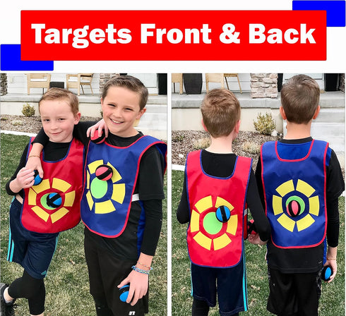Ultimate Dodgeball Game for Kids, 2-Player Toy Set with 2 Vests, 6 Dodge Balls, Birthday Gift