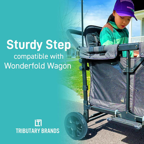 W4 Tributary Brands- Step Attachment Compatible with Wonderfold Wagon - Newly Improved Side Step Design for Wonderfold
