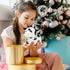 7'',Black Easfan Walking Black Cow Interactive Electronic Pet Plush Toy with Sounds and Movements Moving Educational