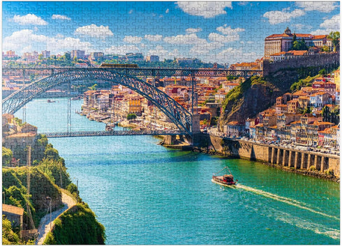 MyPuzzle Picturesque Colorful View of The Old Town of Porto, Portugal - 1000 Piece Premium Jigsaw Puzzle for Adults