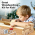 Kraftic Woodworking Building Kit | 2 Educational DIY Carpentry Projects for Kids and Adults | Build a Town Hall