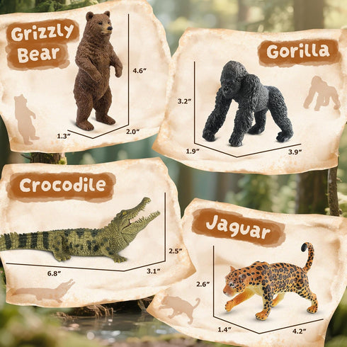 9 3-5 Zippytots PCS Zoo Animal Toys for Kids Realistic Plastic Wild Animal Figurine Toys Educational Learning Toy