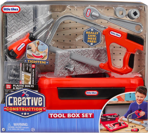 Set 9 Set, 3+ Little Tikes Creative Construction Tool Box with Accessories, Pretend Play Construction for Boys