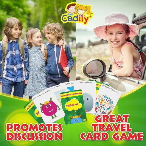 Conversation Cards for Social Skills Games, Emotional Learning Activities, Group Therapy Games for Kids, Play Therapy