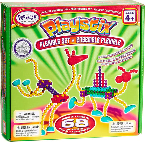 Playstix Flexible Set Construction Toy Building Blocks 68 Piece Kit