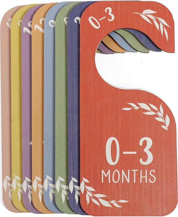 Baby Closet Dividers Clothes Organizer Baby Shower Nursery Decor Wooden Double-Sided Colorful