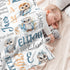 Novusopt Custom Blanket with Name Owl Blanket Personalized Baby Blankets for Girls Boys Receiving Baby Blanket Baby Boy