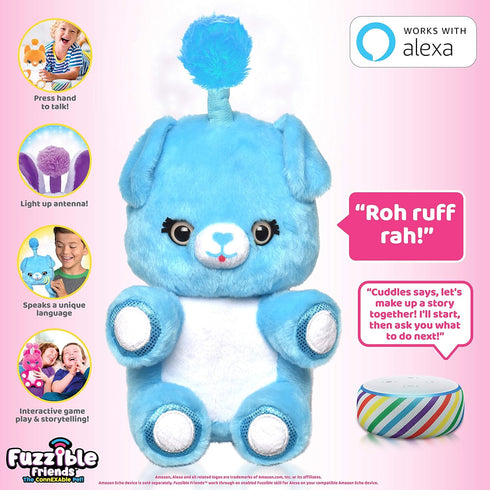 Fuzzible Friends Cuddles The Puppy Plush Light Up Toy, Works with Amazon Echo Devices for Interactive Activities