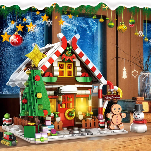 GIVFOZAY Set, 1288PCS Christmas Gingerbread House Building, Christmas Village House Building Contain Christmas Tree