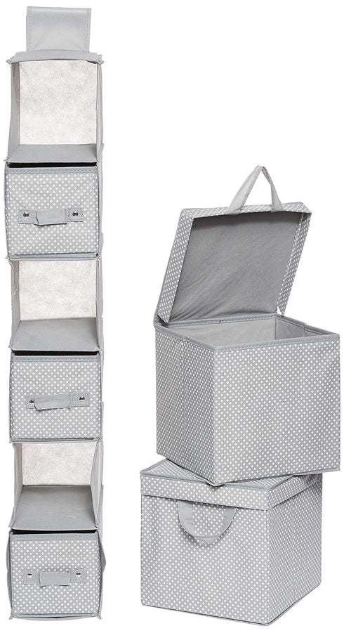 Delta Children Nursery Storage Set - 48 Piece Dove Grey for Easy Organization