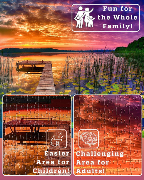 1000 Piece Jigsaw Puzzle for Adults and Families, 20x30 inch HD Quality Landscape Photo Puzzle, Sturdy 2mm Pieces,