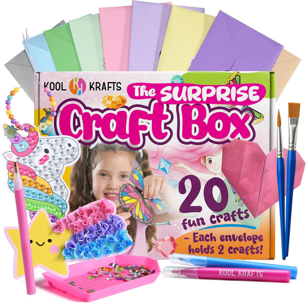 20 Arts & Crafts Kit for Girls The Surprise Craft Box, All-Inclusive
