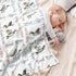 Novusopt Monogrammed Personalized Mallard Duck Baby Receiving Blanket for Boy or Girl Nursery, Soft Neutral Newborn