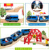 Battery Operated Action Locomotive Toy Train Set for Wooden Tracks, Compatible with Thomas & Brio for Toddlers 3-5+
