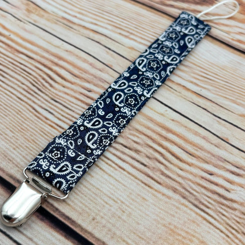 Pack 3 Western Cowboy Of Fabric Pacifier Clip Holder for Infant Baby Boy And Girl, Universal Fit for Binky, Soothers
