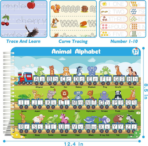 3-5, 8 Handwriting Practice Tracing Books for Kids Ages Montessori Preschool Learning Activity, Autism Educational