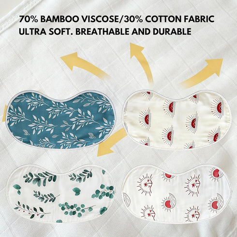 CHAKOOS 4 Pack 70% Viscose/30% Burp Cloths for Babies Bamboo Cotton Soft & Super Absorbent Baby Burp Cloths for Newborn