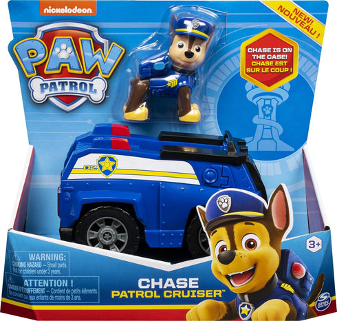 Paw Patrol Chase’s Patrol Cruiser Vehicle with Collectible Figure - for Kids Aged 3 and Up, Multicolor