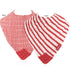 Nuby Reversible 100% Natural Cotton Muslin 3 Piece Teething Bib, Grey/Red/Blue, Arrows/Stripes/Elephants