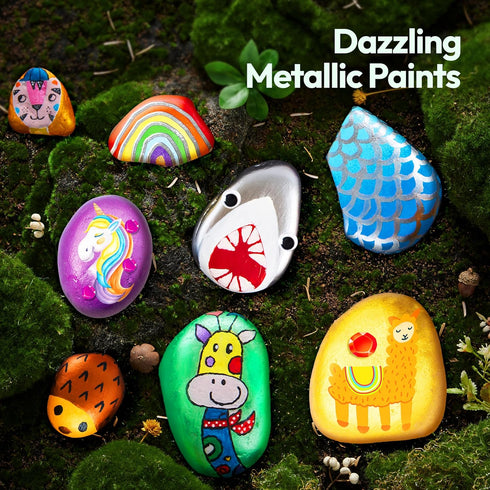 6-12, Set, JOYIN Rock Painting Kit for Kids, Arts and Crafts for Girls & Boys Ages DIY Supplies for Painting Rocks
