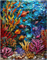 1000 Piece Jigsaw Puzzles for Adults Stained Glass Ocean Painting Jigsaw Puzzle Underwater World 1000 Pieces Puzzles Game Colorful Glass Coral Fish Wall Decor DIY Craft Puzzle Sea Ocean Landscape Art