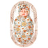 Konssy Baby Girl Newborn Receiving Blanket with Floral Motif Headband Set, Nursery Swaddle Wrap